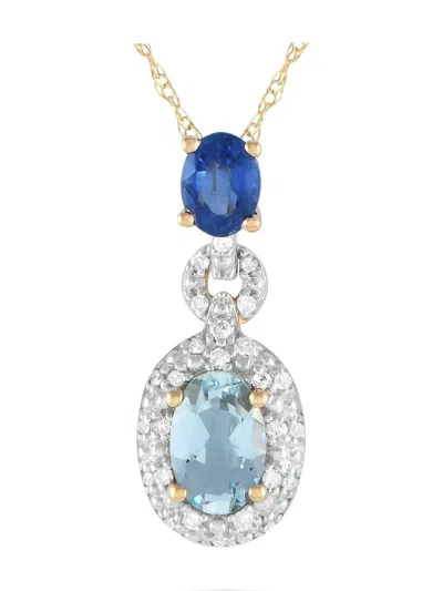 LB EXCLUSIVE 14KT YELLOW GOLD AQUAMARINE NECKLACE
