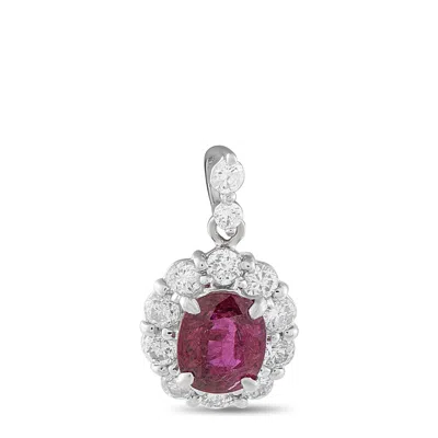 LB EXCLUSIVE PLATINUM 0.52CT DIAMOND AND RUBY PENDANT MF23-110425