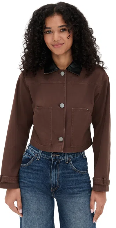LE BOP HARRIET CROPPED JACKET CHOCOLATE