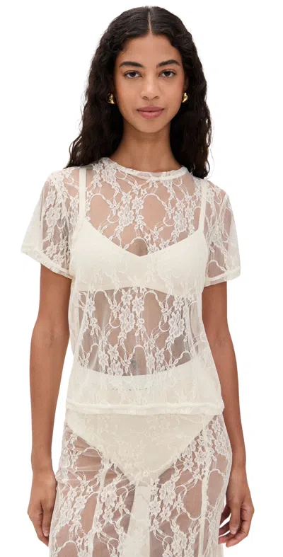 LE BOP LACE TEE IVORY