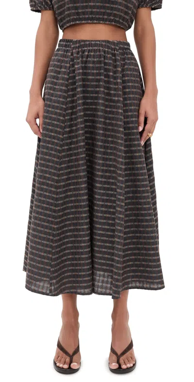 LE BOP MARTHA SKIRT GUNMETAL PLAID