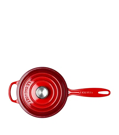 LE CREUSET SET OF 3 CAST IRON SAUCEPANS