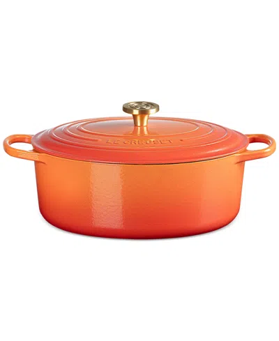 LE CREUSET SIGNATURE 6.75-QT. FLAMME DOREE OVAL OVEN WITH CRUCIBLE KNOB