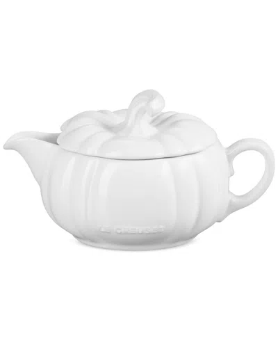 LE CREUSET STONEWARE PUMPKIN 14-OZ. GRAVY BOAT WITH LID