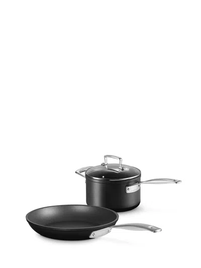 LE CREUSET TOUGHENED NON-STICK LIDDED SAUCEPAN AND FRYING PAN