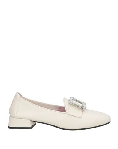 LE GAZZELLE LE GAZZELLE WOMAN LOAFERS IVORY SIZE 6 LEATHER