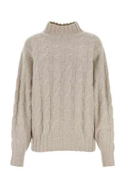 LE KASHA LE KASHA MELANGE SAND CASHMERE SWEATER