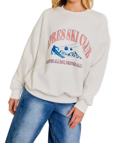 LE LIS APRES SKI CLUB CREWNECK IN CREAM