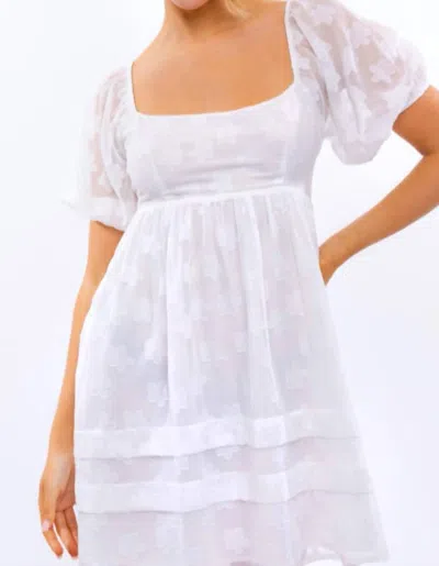 LE LIS DAISY MINI DRESS IN WHITE