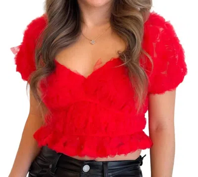 LE LIS LIZZIE TOP IN RED