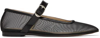 LE MONDE BERYL BLACK MESH MARY JANE BALLERINA FLATS