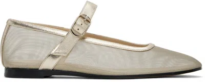 LE MONDE BERYL GOLD MARY JANE BALLERINA FLATS