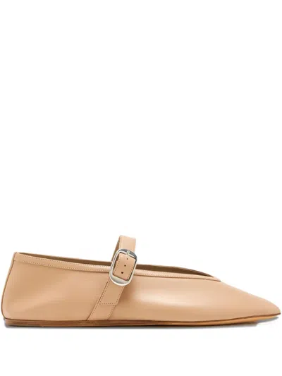 LE MONDE BERYL STELLA BUCKLE-STRAP LEATHER BALLET FLATS