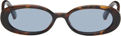 LE SPECS SSENSE EXCLUSIVE BROWN 'OUTTA LOVE' SUNGLASSES
