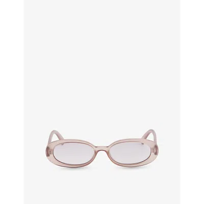 LE SPECS WOMENS MATTE OYSTER LSP2452409 OUTTA LOVE OVAL-FRAME SUNGLASSES