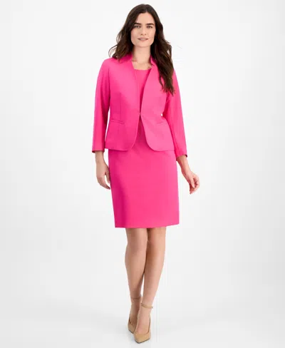 LE SUIT PETITE CUTOUT KISSING JACKET & SHEATH DRESS SUIT SET, REGULAR & PETITE SIZES
