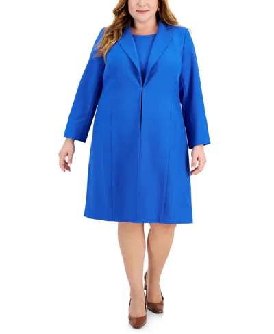 LE SUIT PLUS SIZE TOPPER JACKET & SHEATH DRESS SUIT SET