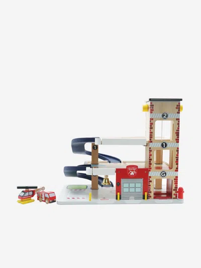 LE TOY VAN LE TOY VAN FIRE & RESCUE WOODEN GARAGE (W:59.5 X D:45 X H:40CM) ONE SIZE MULTICOLOURED BY CHILDSPLAY