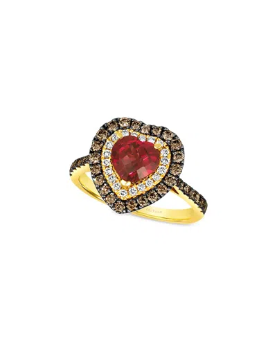 LE VIAN LE VIAN® 14K 2.36 CT. TW. DIAMOND & RHODOLITE HEART RING
