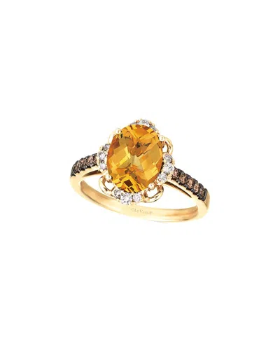 LE VIAN LE VIAN® 14K 2.90 CT. TW. DIAMOND & CITRINE HALF-ETERNITY RING