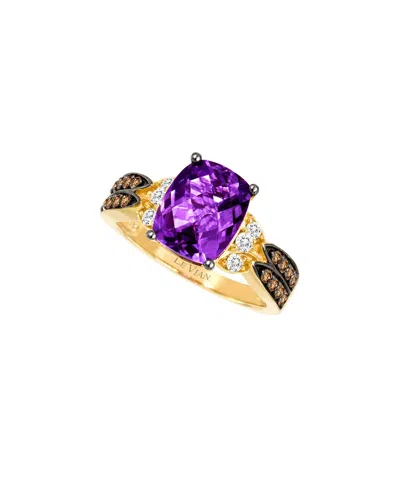 LE VIAN LE VIAN® 14K 2.98 CT. TW. DIAMOND & AMETHYST RING
