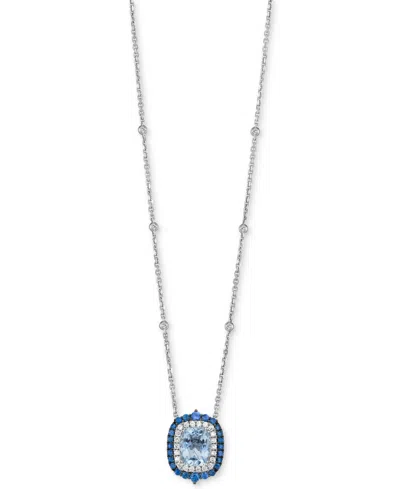 LE VIAN AQUAMARINE (2-1/2 CT. T.W.), SAPPHIRE (5/8 CT. T.W.) & VANILLA DIAMOND (3/8 CT. T.W.) PENDANT 19" NE