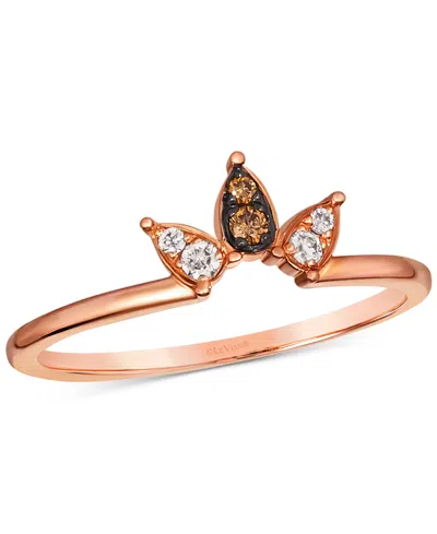 LE VIAN CHOCOLATE DIAMOND (1/20 CT. T.W.) & NUDE DIAMOND (1/20 CT. T.W.) RING IN 14K STRAWBERRY GOLD