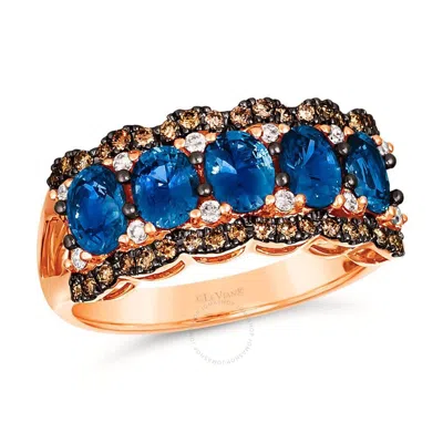 LE VIAN LE VIAN LADIES BLUEBERRY SAPPHIRE RINGS SET IN 14K STRAWBERRY GOLD