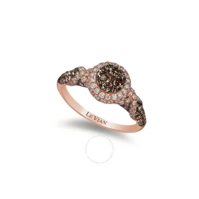 LE VIAN LE VIAN LADIES CHOCOLATE DIAMONDS FASHION RING IN 14K STRAWBERRY GOLD