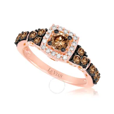 LE VIAN LE VIAN LADIES CHOCOLATE DIAMONDS FASHION RING IN 14K STRAWBERRY GOLD
