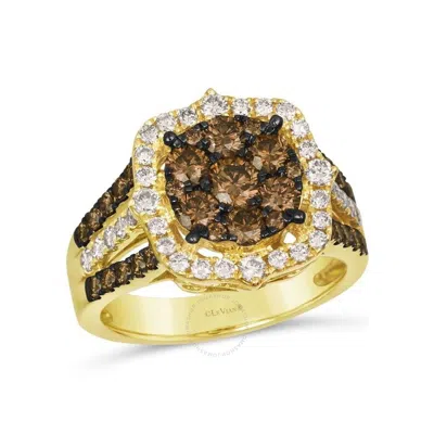 LE VIAN LE VIAN LADIES CLUSTER RING FEATURING 1 1/4 CTS. CHOCOLATE DIAMONDS SET IN 14K HONEY GOLD