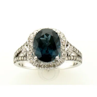 LE VIAN LE VIAN LADIES DEEP SEA BLUE TOPAZ RINGS SET IN 14K VANILLA GOLD