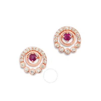LE VIAN LE VIAN LADIES PASSION RUBY EARRINGS SET IN 14K STRAWBERRY GOLD
