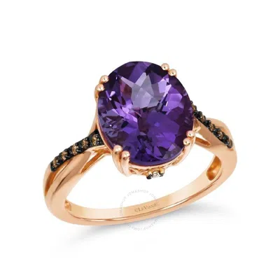LE VIAN LE VIAN LADIES SEMI PRECIOUS RING FEATURING 4 CTS. GRAPE AMETHYST SET IN 14K STRAWBERRY GOLD