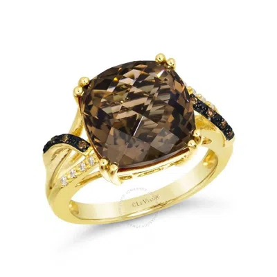 LE VIAN LE VIAN LADIES TWIST SHANK RING FEATURING 6 3/4 CTS. CHOCOLATE QUARTZ SET IN 14K HONEY GOLD