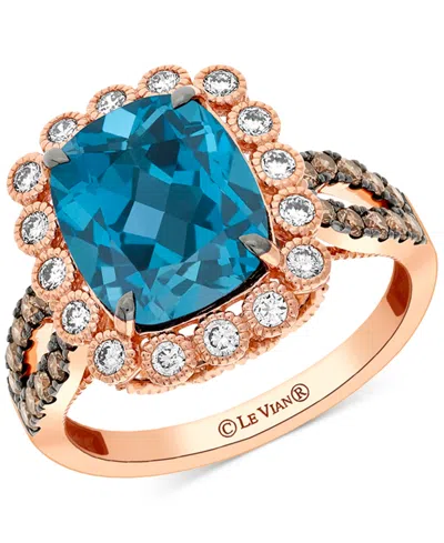 LE VIAN LONDON BLUE TOPAZ (4-1/4 CT. T.W.), NUDE DIAMOND (1/4 CT. T.W.) & CHOCOLATE DIAMOND (1/3 CT. T.W.) H