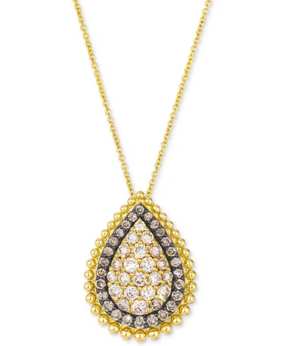 LE VIAN NUDE DIAMOND (1 CT. T.W.) & CHOCOLATE DIAMOND (3/8 CT. T.W.) PENDANT NECKLACE IN 14K YELLOW GOLD, 20