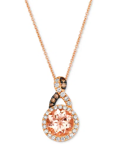 LE VIAN PEACH MORGANITE (1-3/8 CT. T.W.), NUDE DIAMOND (1/4 CT. T.W.) & CHOCOLATE DIAMOND (1/20 CT. T.W.) RO