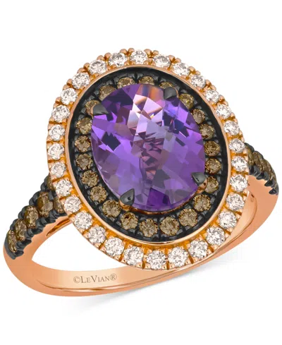 LE VIAN PINK AMETHYST (2-1/4 CT. T.W.), NUDE DIAMOND (1/3 CT. T.W.) & CHOCOLATE DIAMOND (1/2 CT. T.W.) OVAL 