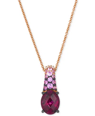 LE VIAN RASPBERRY RHODOLITE (2-1/4 CT. T.W.), PINK SAPPHIRE OMBRE (1/3 CT. T.W.) & WHITE SAPPHIRE (1/20 CT. 