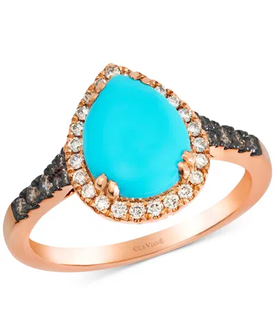 LE VIAN ROBINS EGG BLUE TURQUOISE (1-3/4 CT. T.W.), NUDE DIAMOND (1/6 CT. T.W.) & CHOCOLATE DIAMOND (1/6 CT.