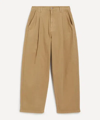 LE17SEPTEMBRE LE17SEPTEMBRE MENS BEIGE OVER-DYEING WIDE TUCK JEANS