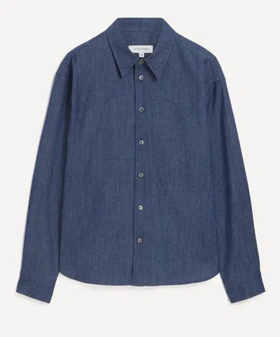 LE17SEPTEMBRE LE17SEPTEMBRE MENS BLUE WESTERN YOKE DENIM SHIRT
