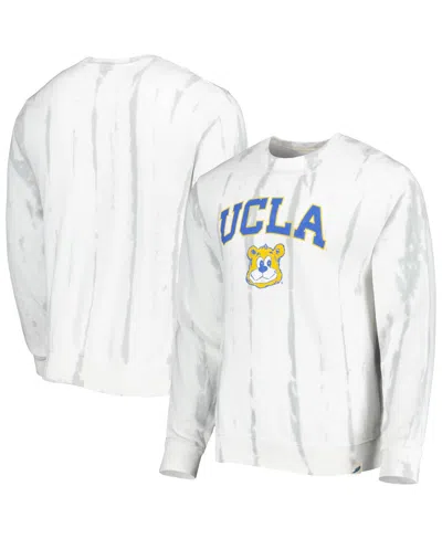 LEAGUE COLLEGIATE WEAR MEN'S WHITE/SILVER UCLA BRUINS CLASSIC ARCH DYE TERRY PULLOVER SWEATSHIRT
