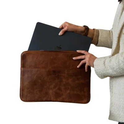 LEATHERE BROWN MACBOOK LEATHER CASE CLASSIC SAN ANTONIO