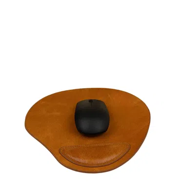 LEATHERE ERGONOMIC LEATHER MOUSE PAD WITH WRIST SUPPORT - BROWN - PORTLAND