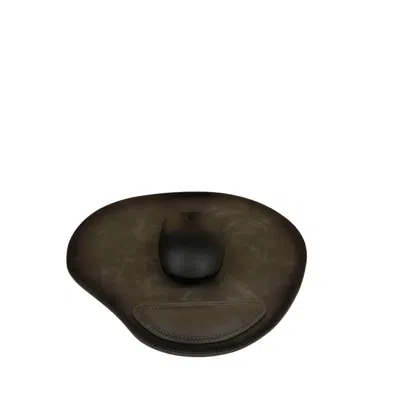 LEATHERE ERGONOMIC LEATHER MOUSE PAD WITH WRIST SUPPORT - GREEN - PORTLAND