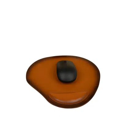 LEATHERE ERGONOMIC LEATHER MOUSE PAD WITH WRIST SUPPORT - RICH BROWN - PORTLAND