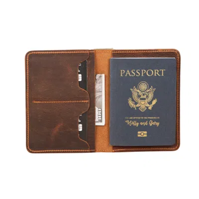 LEATHERE LEATHER PASSPORT HOLDER - DARK BROWN - MILAN