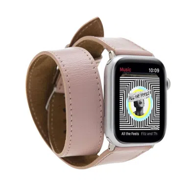 LEATHERE WOMEN'S LUXURY DOUBLE WRAP PINK LEATHER APPLE WATCH BAND - SAN DIEGO